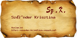 Szünder Krisztina névjegykártya