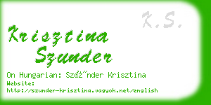krisztina szunder business card